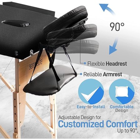 Serenelife Portable Massage Table - Professional Adjustable Folding Bed with 3 Sections and Carrying Bag for Th SLMASGE1